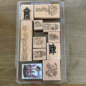 Stampin’ Up! Rubber Stamp Set Birdhouses Set of 11